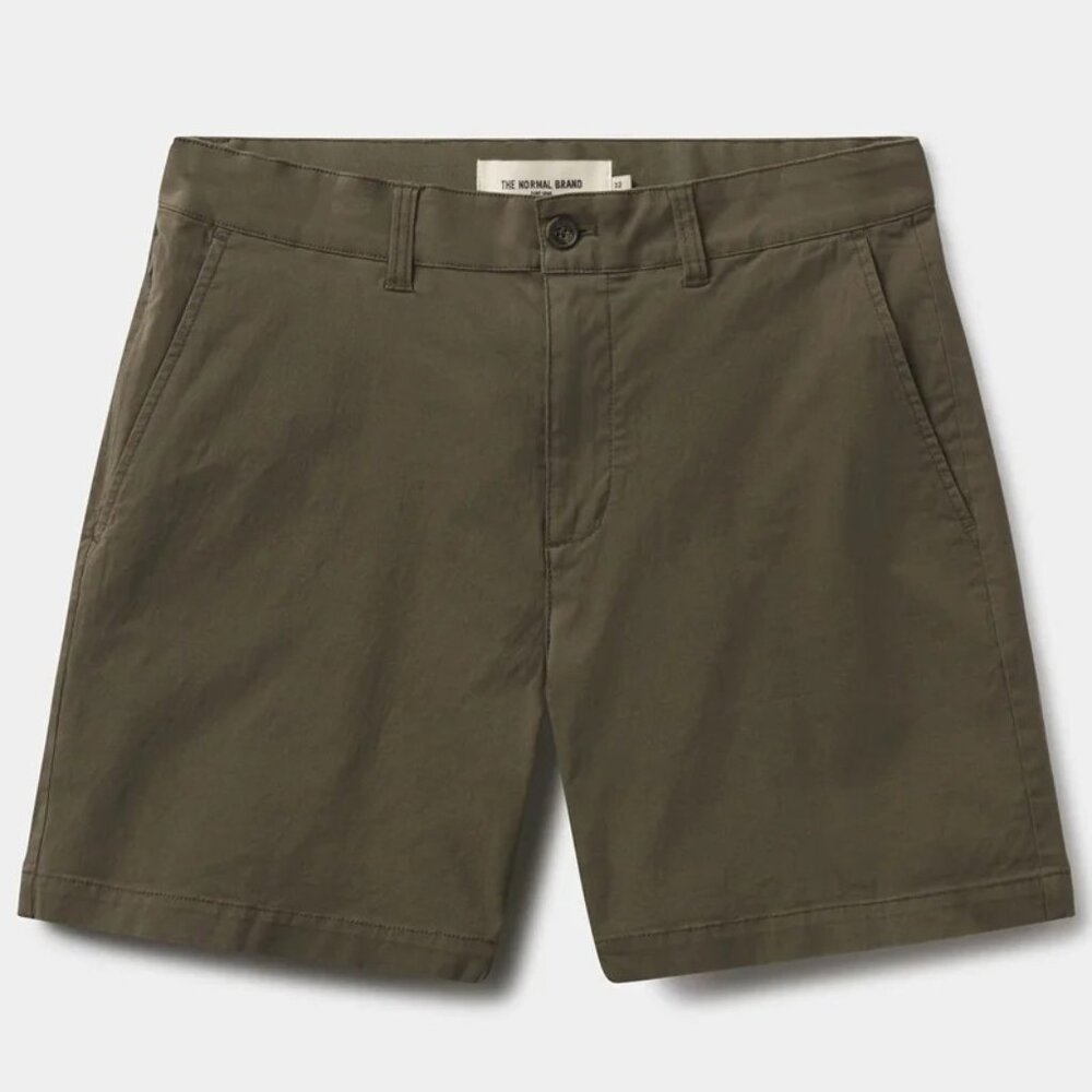 The Normal Brand Olive 7" Stretch Chino Shorts